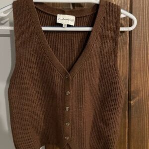 Freshman Chocolate Brown V-Neck Sweater Vest